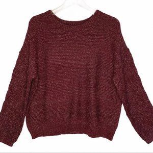 Sweater Mauve Pullover Inverted Detail Drop Shoulder Womens Large